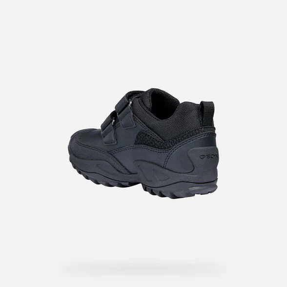 Geox Kinder Savage Abx Schulschuhe aus Glattleder – Schwarz