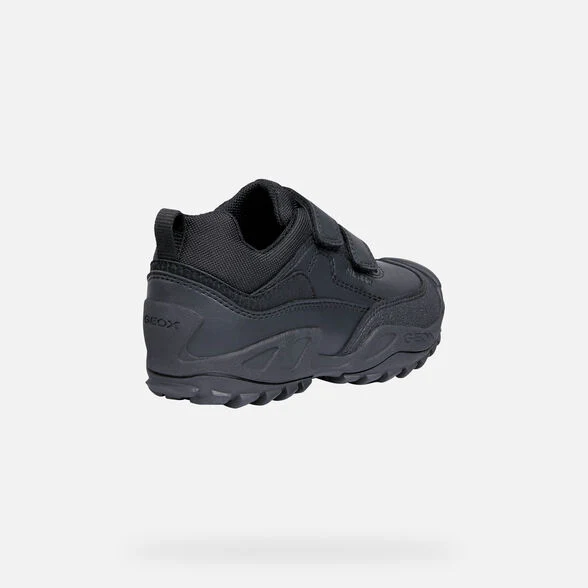 Geox Kinder Savage Abx Schulschuhe aus Glattleder – Schwarz