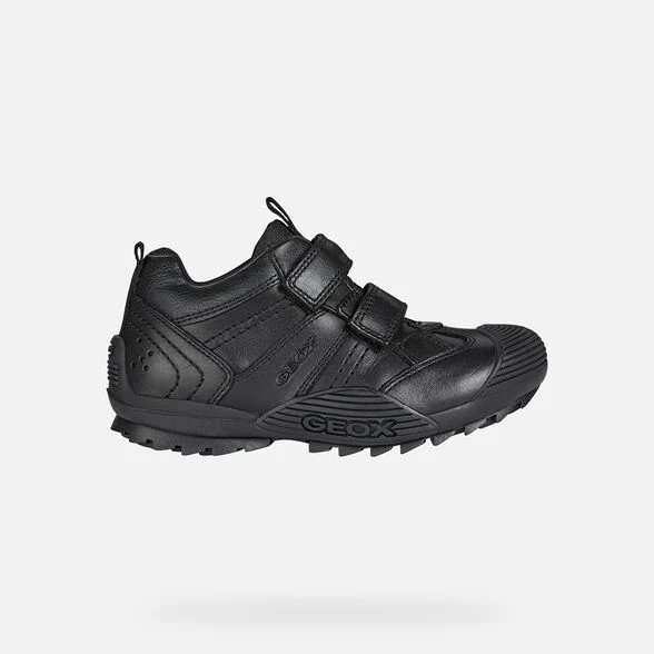 Geox Savage Schulschuhe aus Glattleder für Kinder – Schwarz