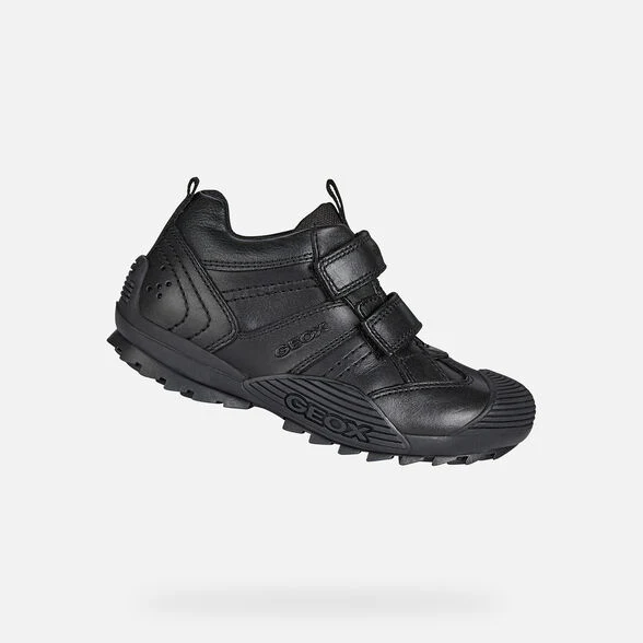 Geox Savage Schulschuhe aus Glattleder für Kinder – Schwarz