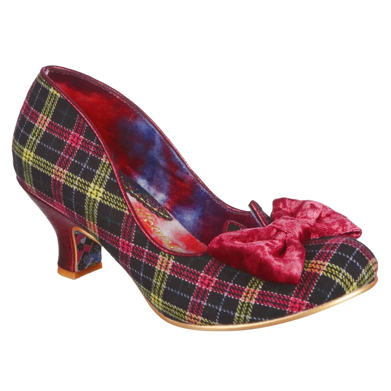 Irregular Choice Damen Dazzle Razzle Mid Heel – Bordeaux Check
