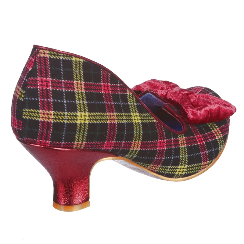 Irregular Choice Damen Dazzle Razzle Mid Heel – Bordeaux Check
