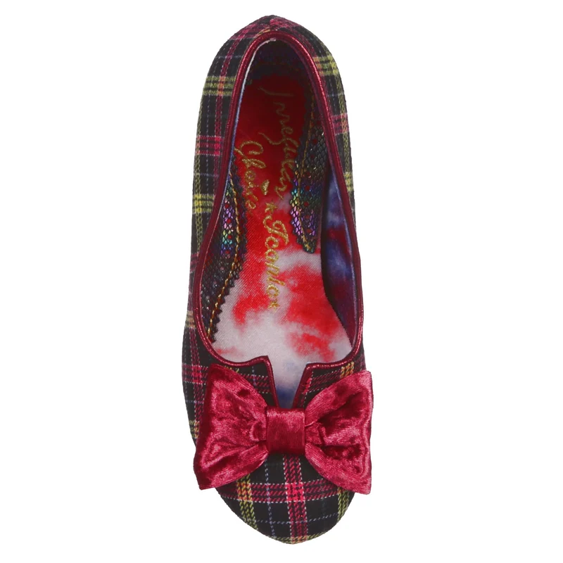 Irregular Choice Damen Dazzle Razzle Mid Heel – Bordeaux Check