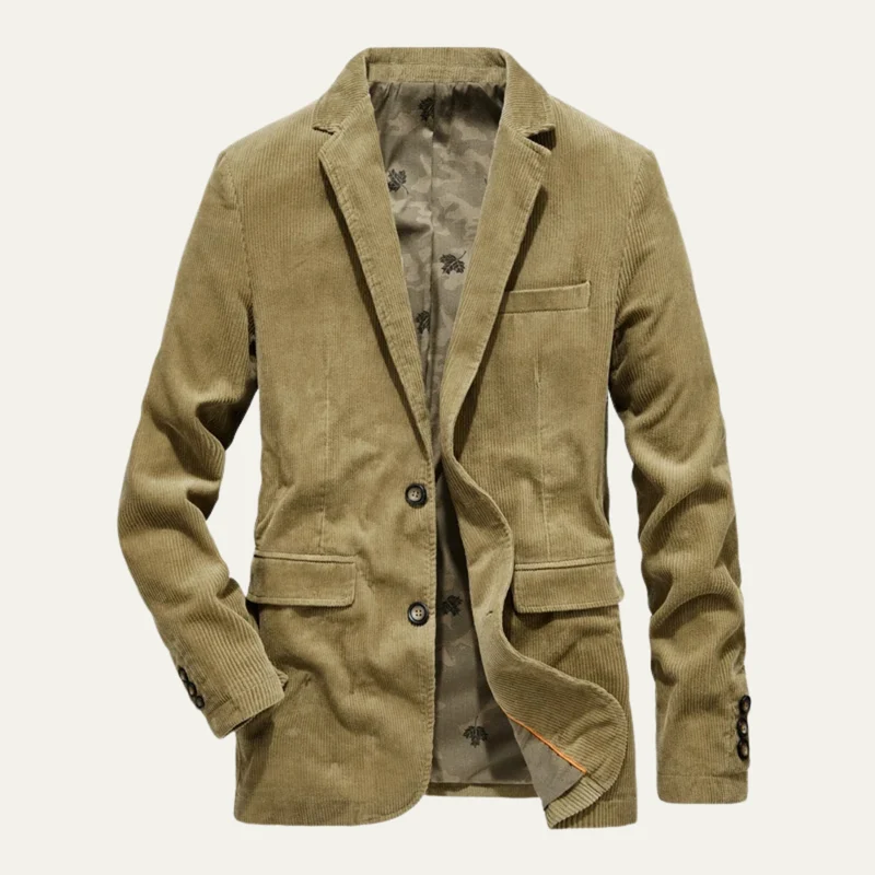 Herren Cordblazer mit Reverskragen und Knopfverschluss