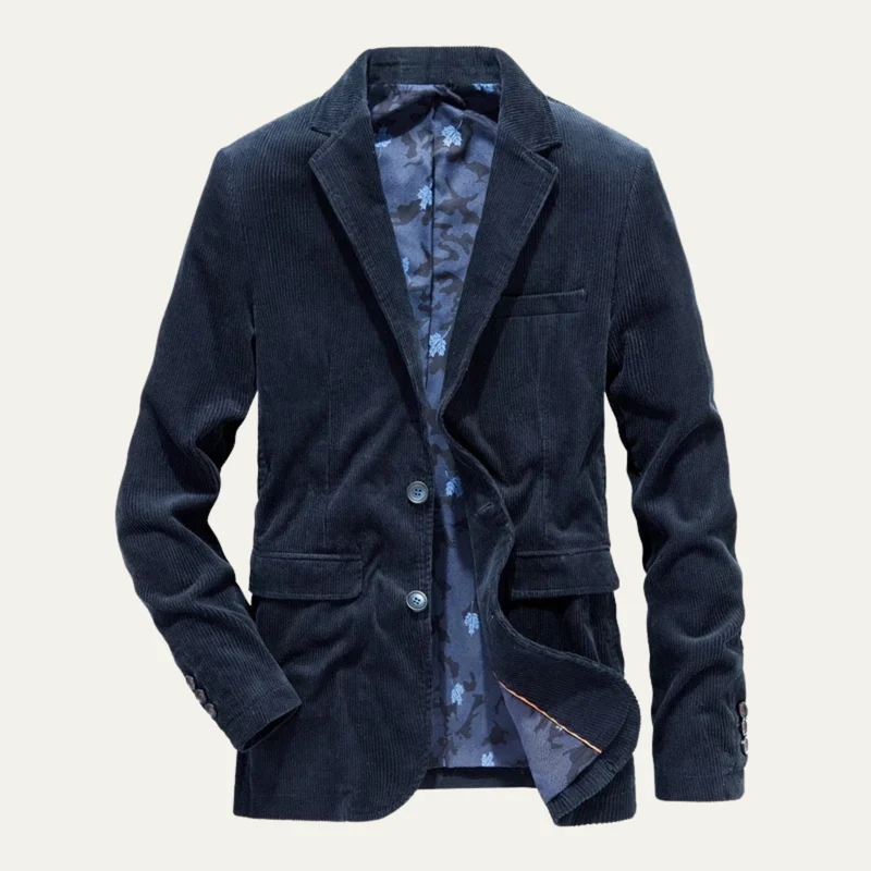 Herren Cordblazer mit Reverskragen und Knopfverschluss