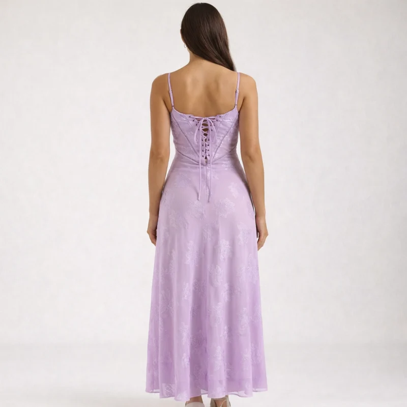 Damen Maxikleid mit Herz-Ausschnitt und Trägern