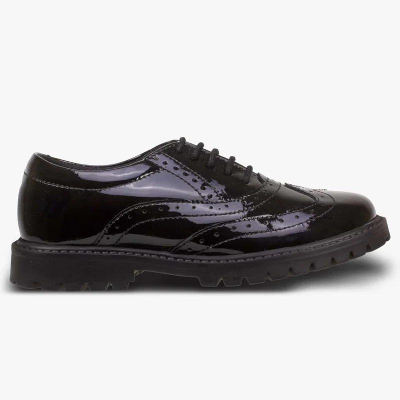 Term Sophia Brogue-Schuhe aus Lackleder für Kinder – Schwarz