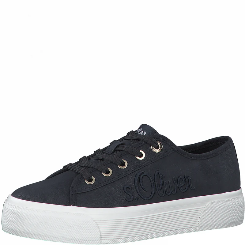 S.Oliver Damen-Sneaker aus Segeltuch, modisch, Marineblau