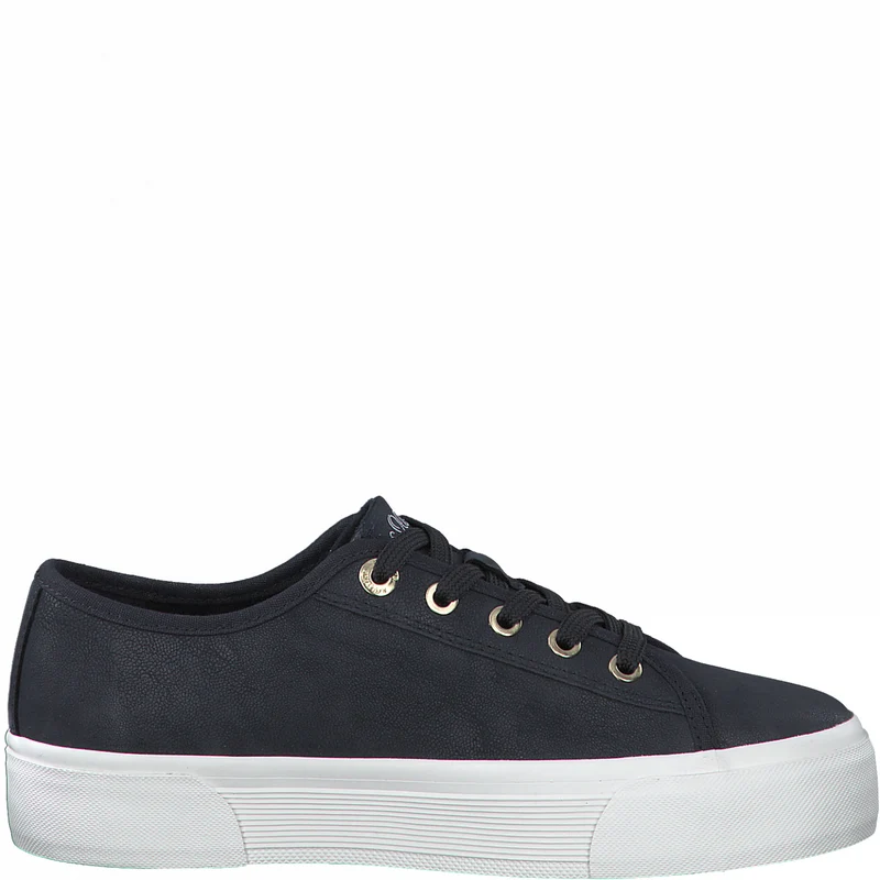 S.Oliver Damen-Sneaker aus Segeltuch, modisch, Marineblau
