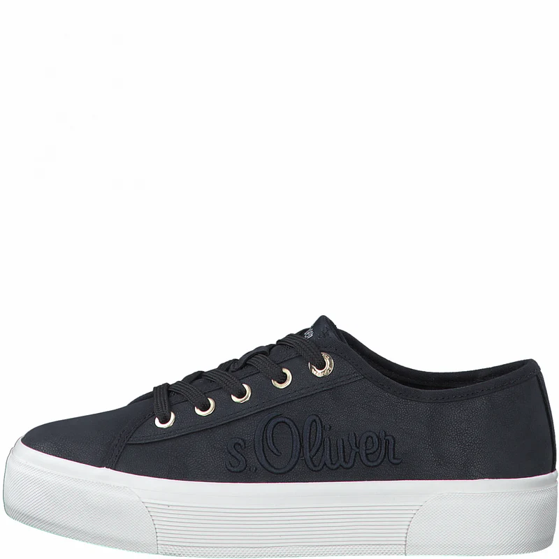 S.Oliver Damen-Sneaker aus Segeltuch, modisch, Marineblau