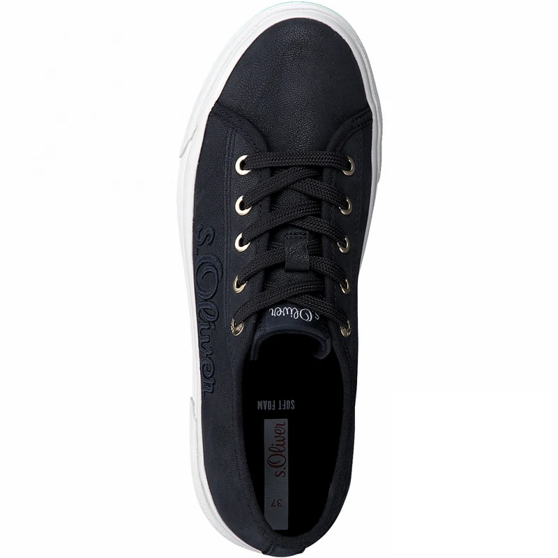 S.Oliver Damen-Sneaker aus Segeltuch, modisch, Marineblau