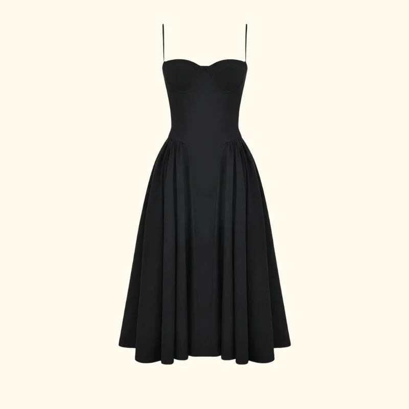 Damen Midikleid mit Blumenmuster und schmalen Trägern