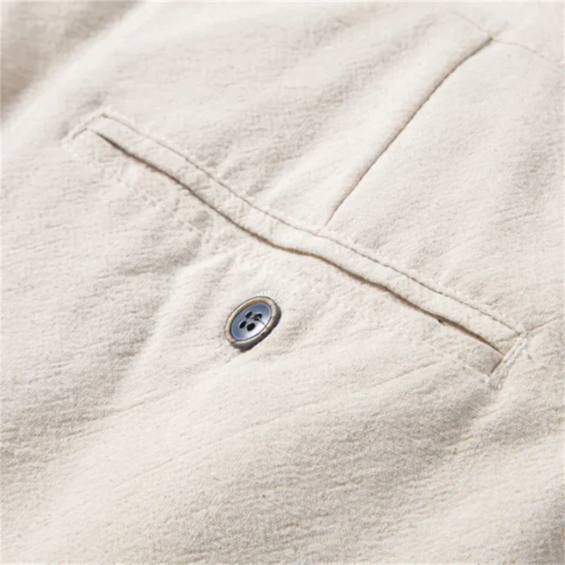 Herren Hose mit Faltenbund, Kordelzug und Reißverschluss