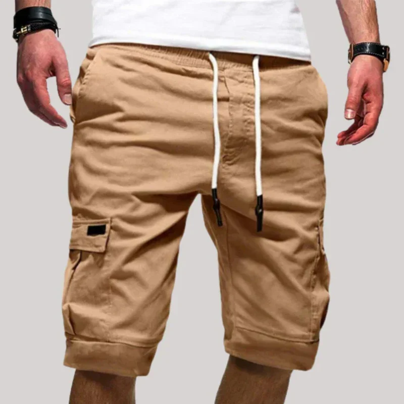 Herren Cargo Shorts mit Kordelzugbund und Mehreren Taschen