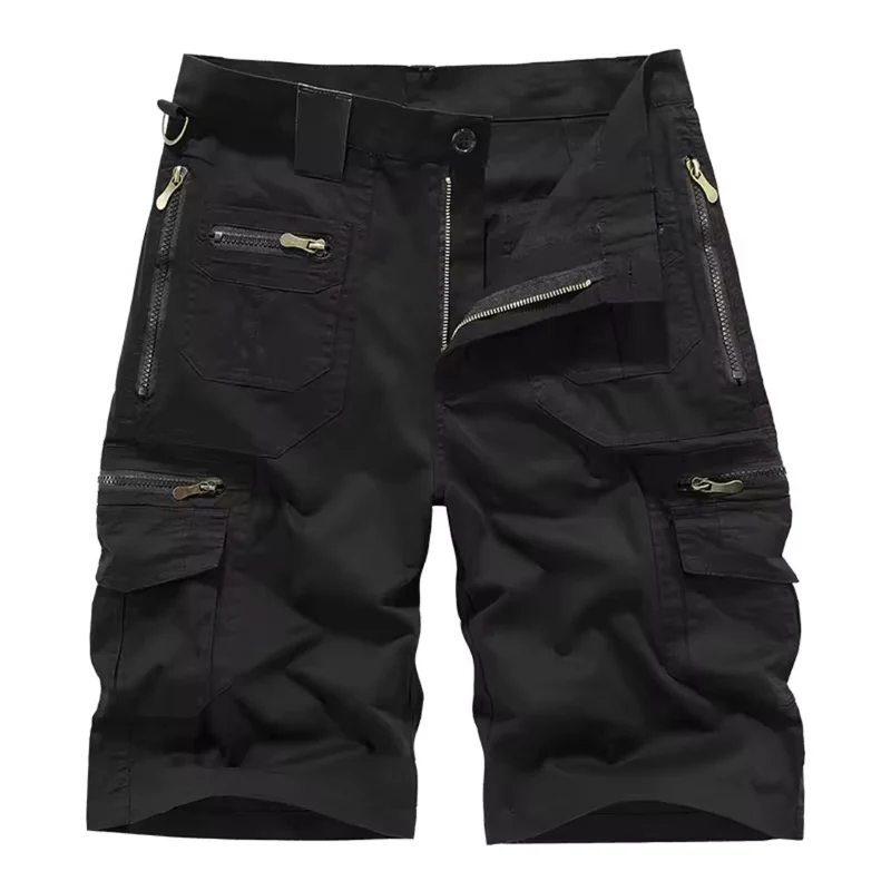 Herren Cargo Shorts mit Mehreren Taschen und Reißverschluss