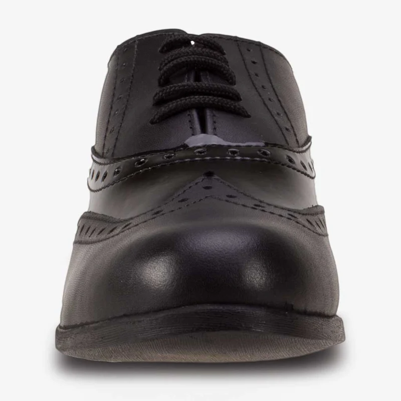 Term Bella Leder-Brogues für Kinder – Schwarz