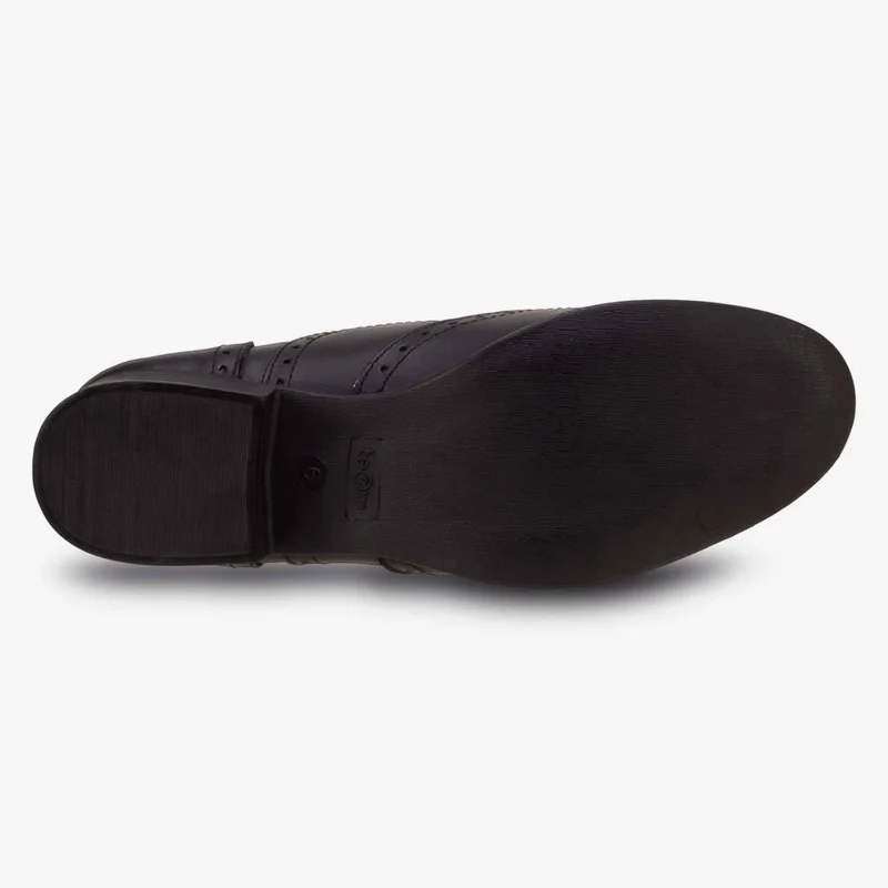 Term Bella Leder-Brogues für Kinder – Schwarz