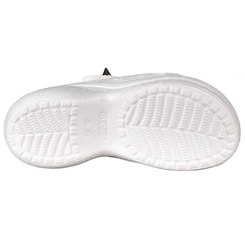 Crocs Unisex Classic Bae Nieten-Glitzer-Clog – Weiß