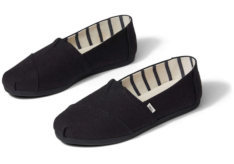 TOMS Schwarz auf schwarzem Alpargata-Espadrille für Damen – Schwarz