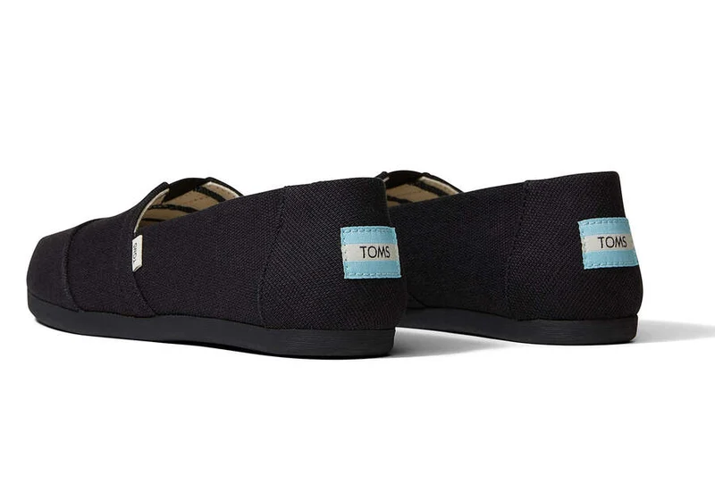 TOMS Schwarz auf schwarzem Alpargata-Espadrille für Damen – Schwarz