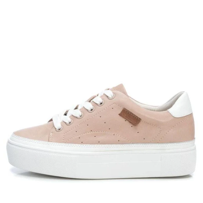 Carmela Plateau-Sneaker aus Leder für Damen – Beige