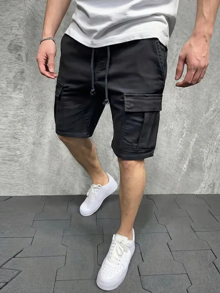 Herren Cargo Shorts mit Kordelzugbund und Pattentaschen