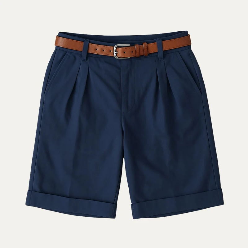 Herren Shorts mit Falten und Gürtel