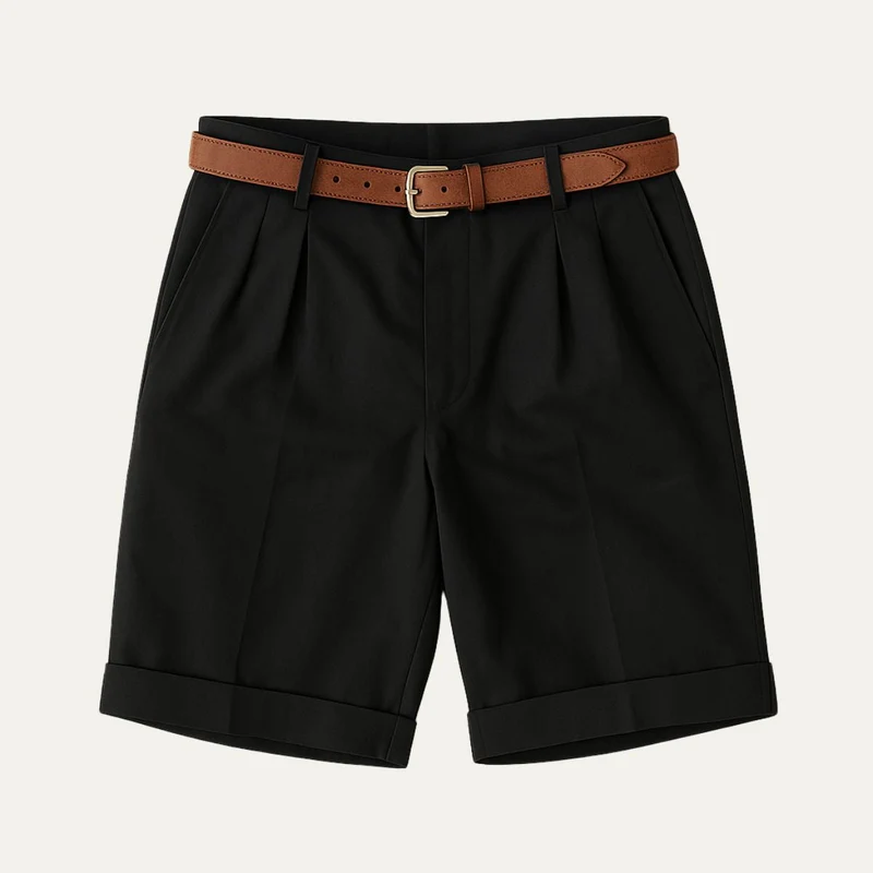 Herren Shorts mit Falten und Gürtel