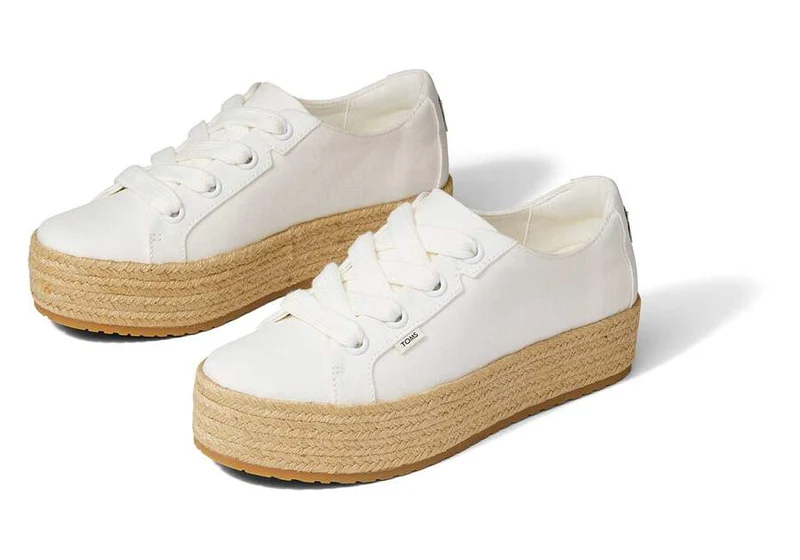 TOMS Cassiah Plateau-Trainer für Damen – Weiß