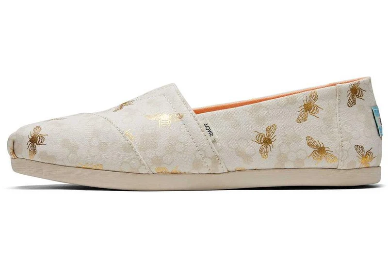 TOMS Damen Gold Bumble Bees Alpargata Espadrille – Birke