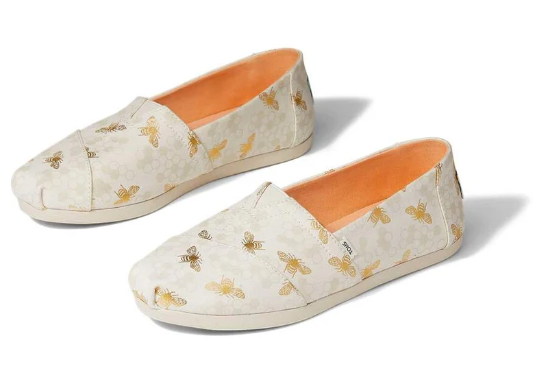 TOMS Damen Gold Bumble Bees Alpargata Espadrille – Birke