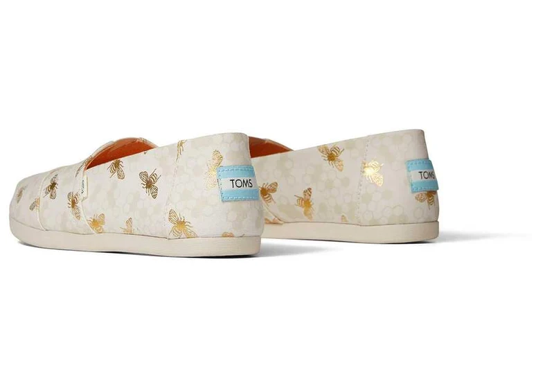 TOMS Damen Gold Bumble Bees Alpargata Espadrille – Birke