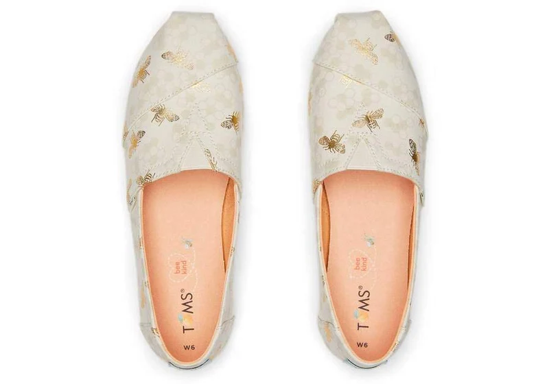 TOMS Damen Gold Bumble Bees Alpargata Espadrille – Birke