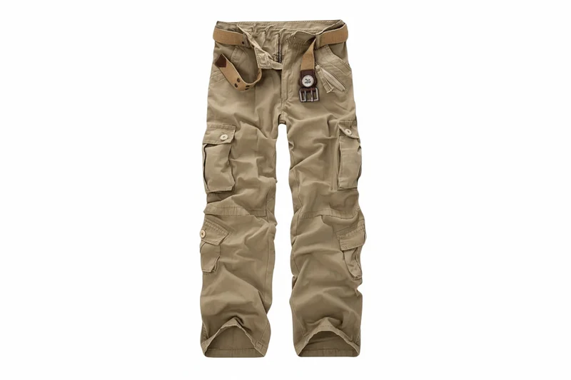 Herren Hose mit Mehrfachen Aufgesetzten Taschen und Gürtelstruktur