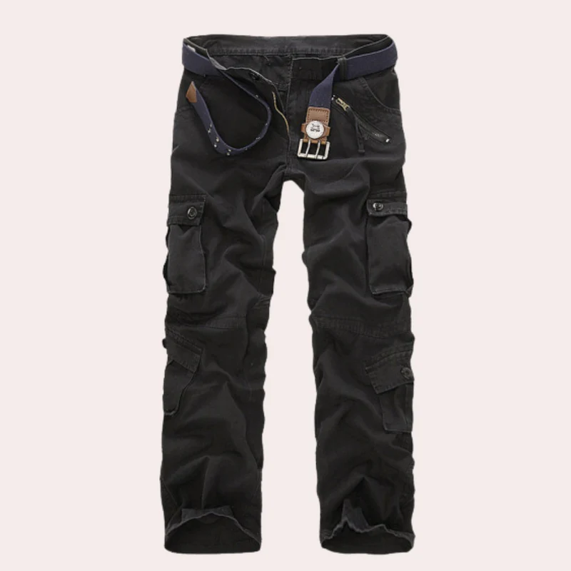 Herren Hose mit Mehrfachen Aufgesetzten Taschen und Gürtelstruktur