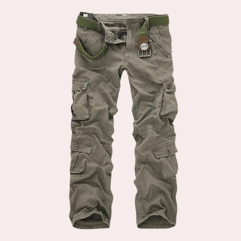 Herren Hose mit Mehrfachen Aufgesetzten Taschen und Gürtelstruktur