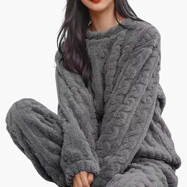 Damen Zweiteiliges Pyjama-Set mit Struktur
