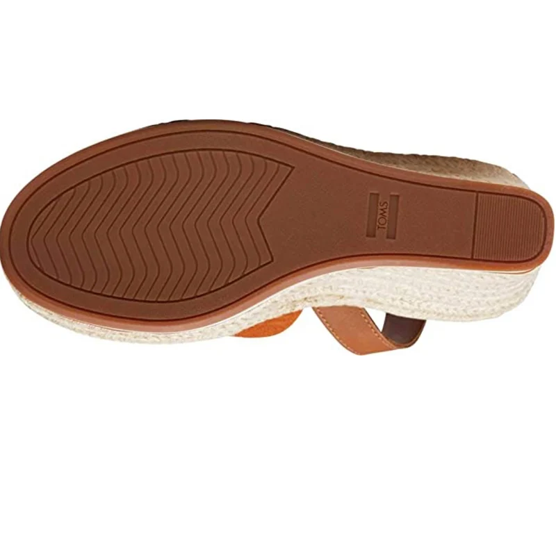 TOMS - Marisol Keilsandalette mit Knöchelriemen – braunes Wildleder