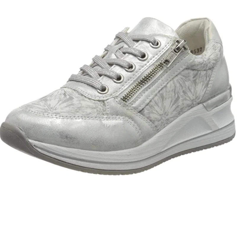 Remonte Modische Damen-Sneaker – Weiß / Silber