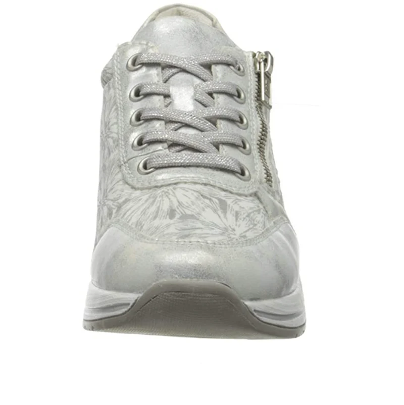 Remonte Modische Damen-Sneaker – Weiß / Silber