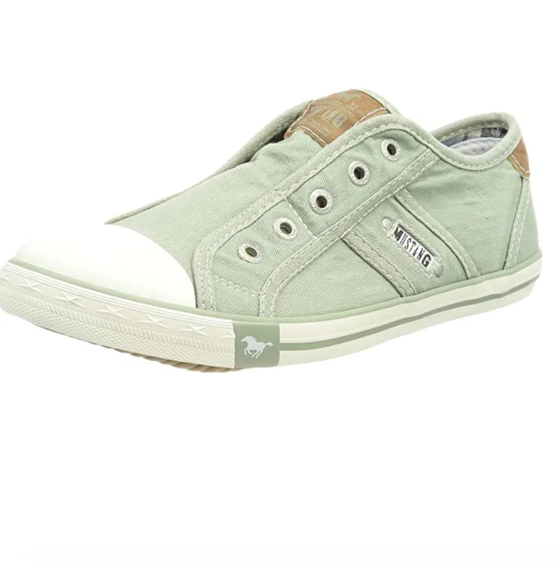 Mustang - Damen-Sneaker zum Hineinschlüpfen ohne Schnürsenkel - Grün
