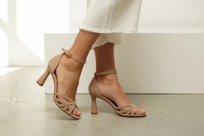 Damen Sandalen mit Riemendesign und Knöchelverschluss