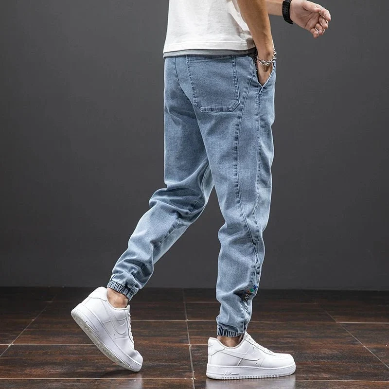 Christian | Herren Stretch Denim Jogginghose Elastischer Bund Entspannte Passform
