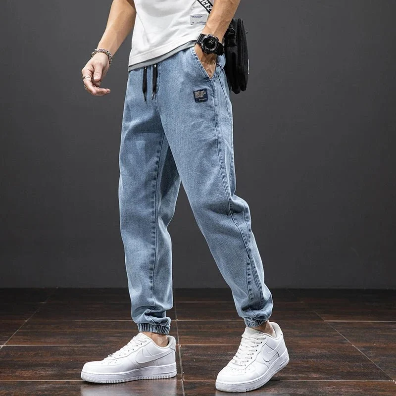 Christian | Herren Stretch Denim Jogginghose Elastischer Bund Entspannte Passform