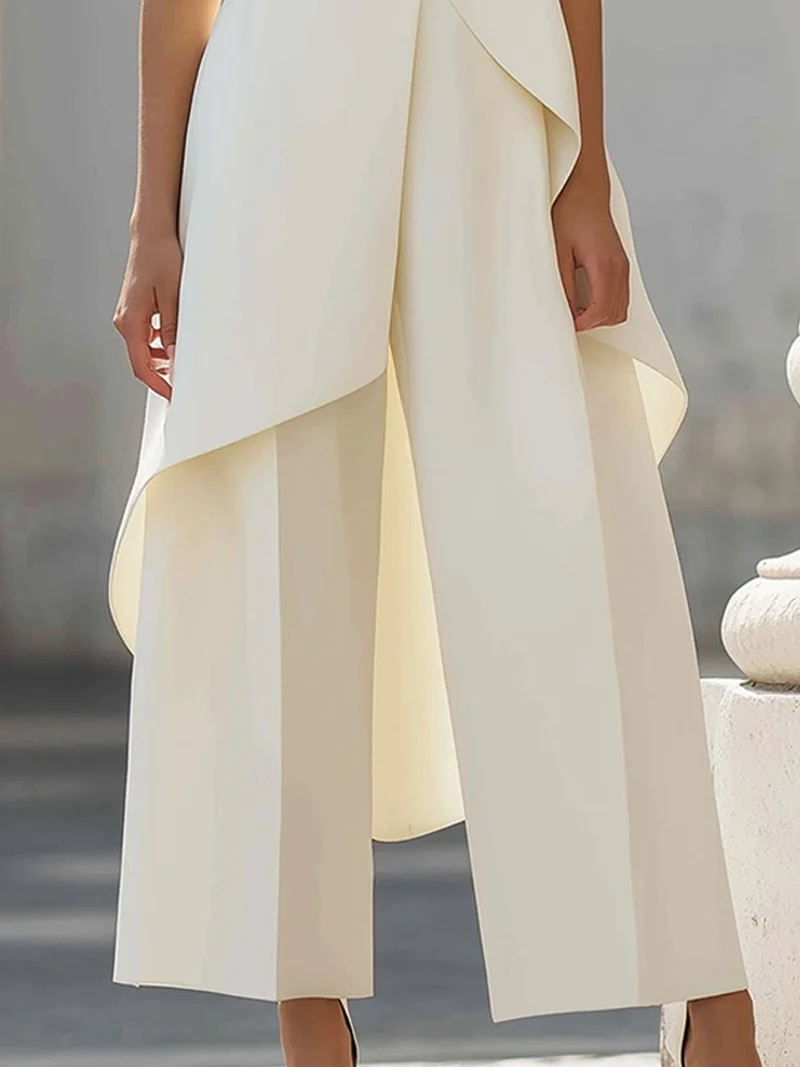 Luisa | Damen Asymmetrisches High-Neck Marlene-Hosen-Set