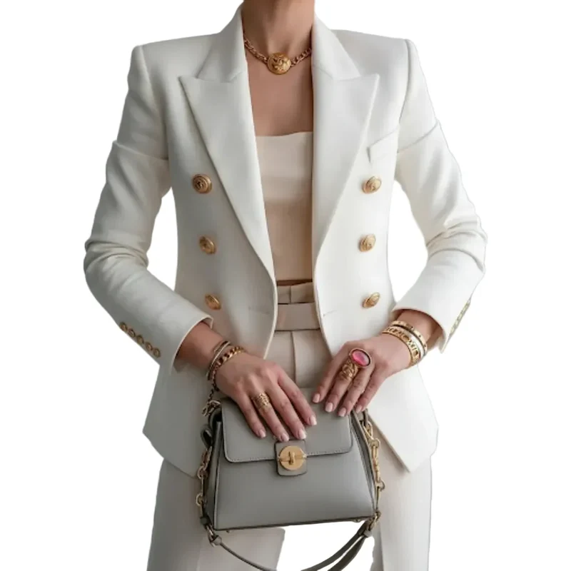 Damen Blazer mit Doppelknopfleiste und Spitzrevers