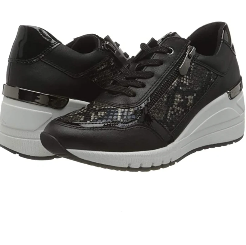 Marco Tozzi Damen Wedged Fashion Trainer – Schwarz
