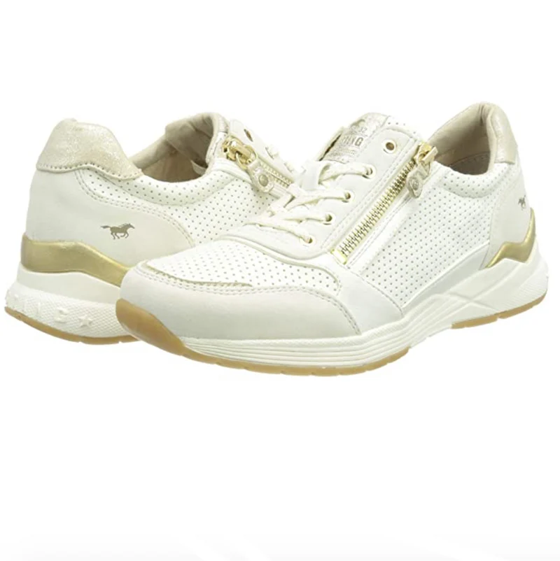 Mustang - Damen-Sneaker - Weiß/Gold