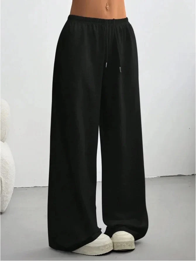 Damen Hose mit elastischem Bund und weitem Bein