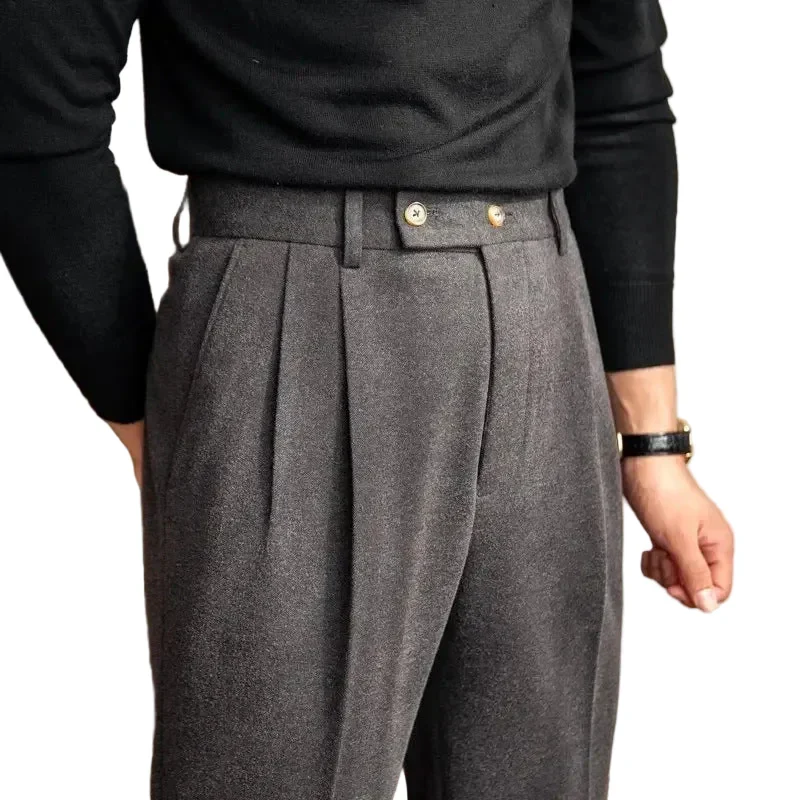Herren Hose mit hohem Bund und Bundfalte